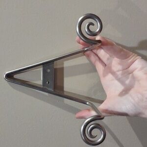 Silver Plate Holder, Wall Hook, Scroll, Nwt